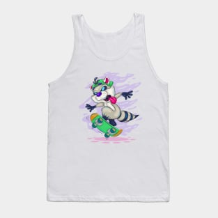 Cartoon raccoon skateboarder Tank Top